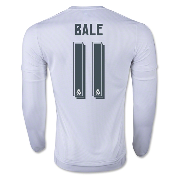 Real Madrid 2015-16 BALE #11 LS Home Soccer Jersey